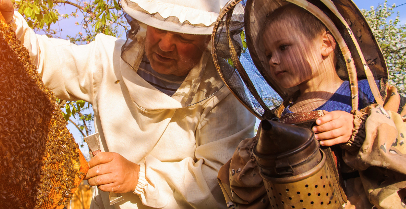 children and bees